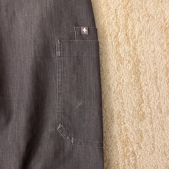 Figs Womens Small Yola Skinny Scrub Drawstring Scrubs Technical Gray Teal Cords - Picture 6 of 14